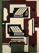 Fernard Leger Composition aux Deux Machines a Ecrire oil